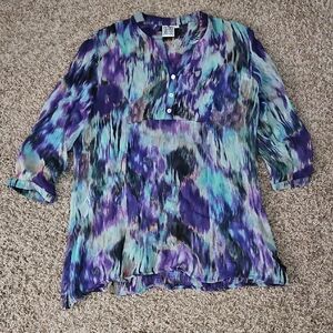 Parsley & Sage Purple and Blue Tunic Top